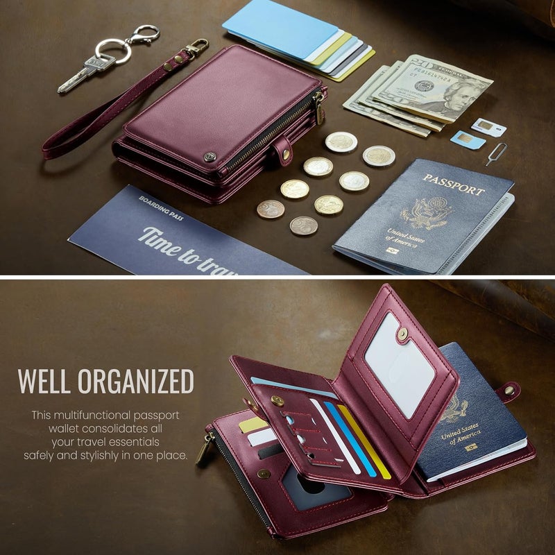 ASAPDOS Passport Holder Wallet Case Wallet for Men Women Purple - Image 5